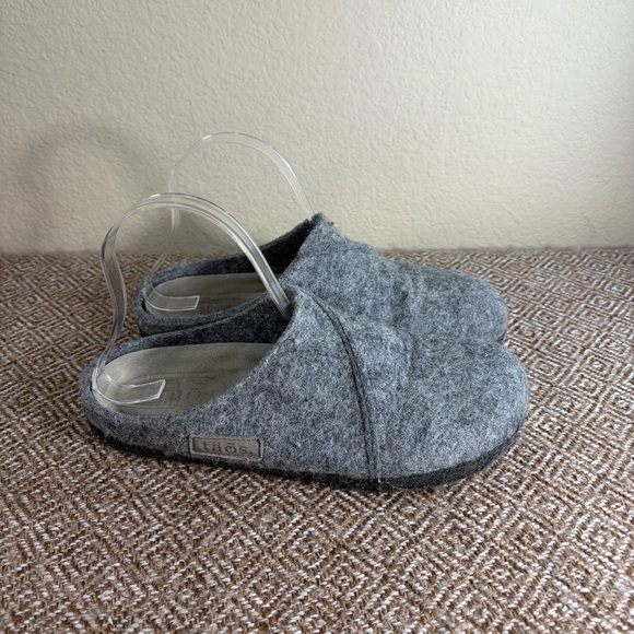 Taos Footwear Shoes - Taos Womens Wool Slip on Slippers Mule Clog Comfort Charcoal Minimalist Sz8-8.5